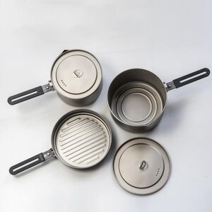 Casseroles et poêles de Camping légères et portables avec poignée pliante pour la cuisine en plein air à feu ouvert