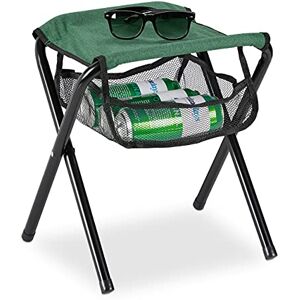 Relaxdays Tabouret Pliant Camping, avec Poche, Jusqu’à 120 kg, Pliable, léger, siège Plage, HxLxP: 39 x 29 x 35 cm, Vert - Publicité