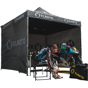 Tente Paddock XLMOTO Easy-Up Avec Cloisons Noire -