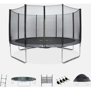 sweeek Trampoline 430cm gris avec pack d