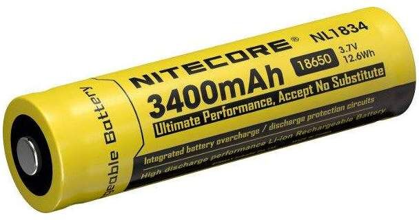 Pile Rechargeable 18650 NiteCore NL1834 3,7V 3400mAh