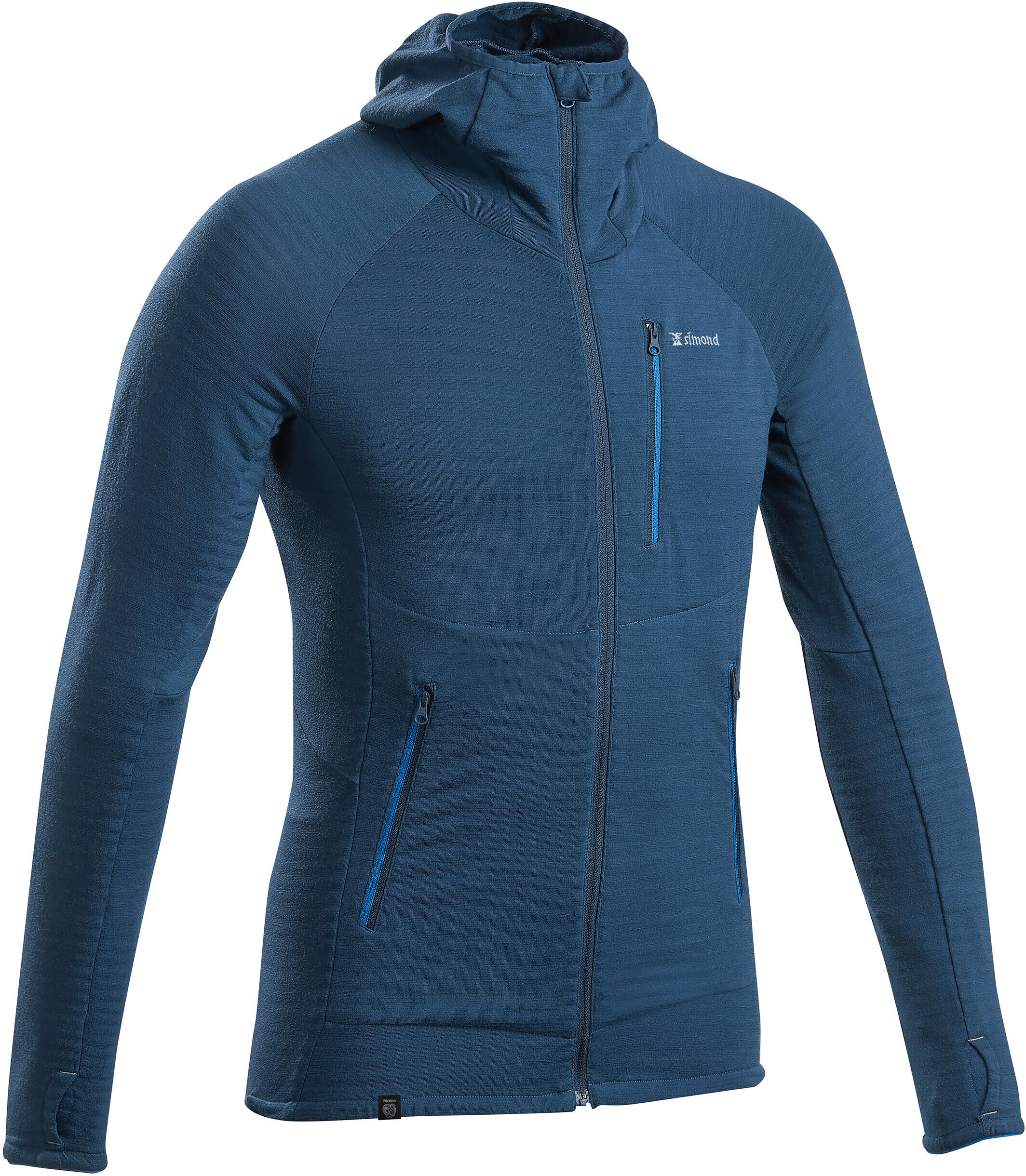 SIMOND Pull technique à capuche en laine mérinos homme - ALPINISM Bleu - SIMOND - 52 2XL