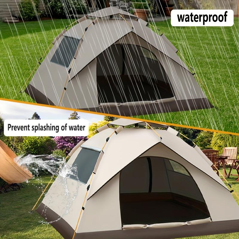 Family Outdoor Automatic Camping Tent, Instant Setup Tent, 4 Season Windproof Waterproof Dampproof Portable Pop Up Tent Camping Accessories