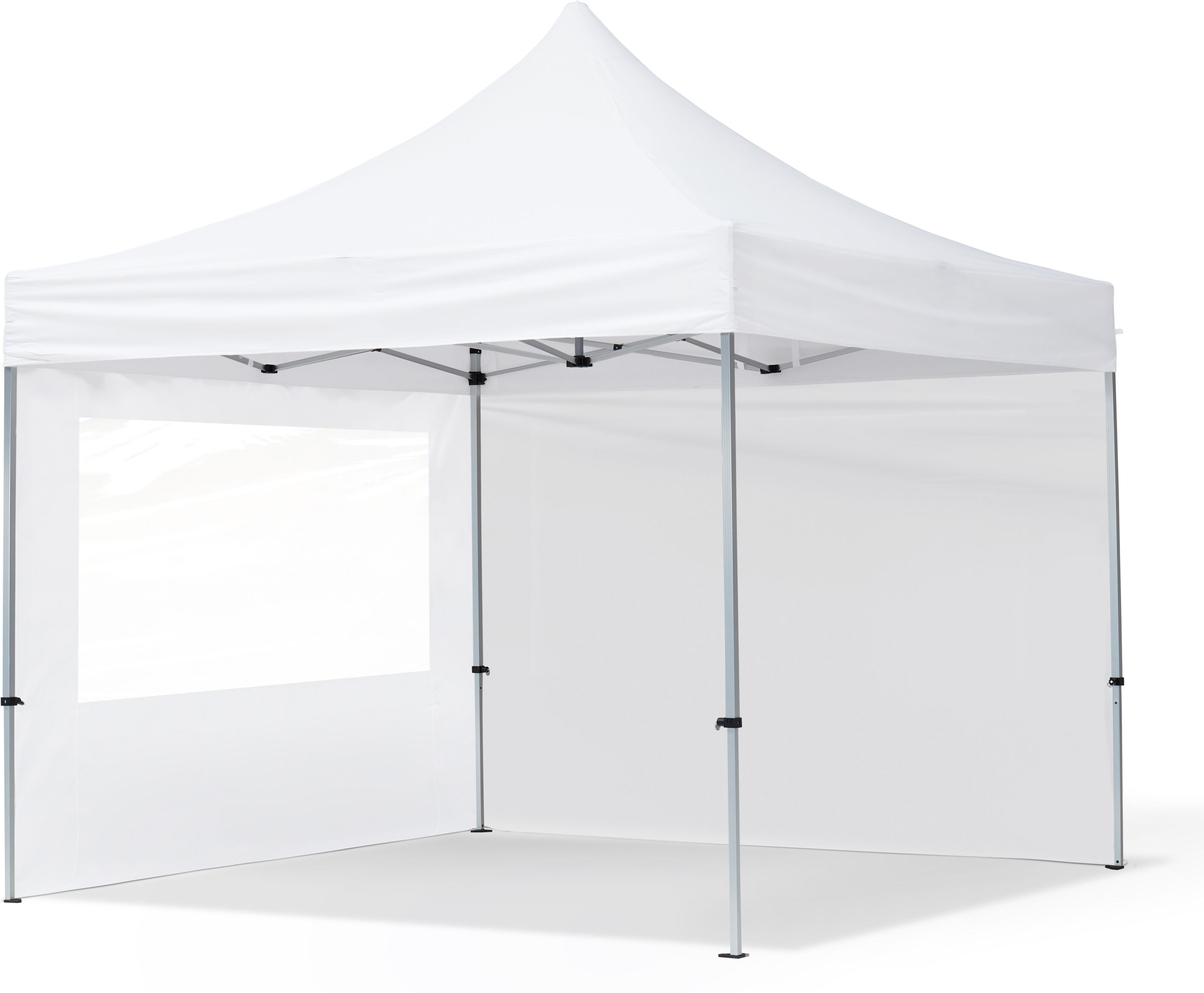 Intent24.fr Tente pliante 3x3m Polyester haute qualité 300 g/m² blanc imperméable barnum pliant, tonnelle pliante