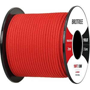 Brotree 2mm Paracord 3 Strands 30M 100% Nylon Rope Parachute Cord