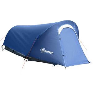 Outsunny Tenda da Campeggio in Poliestere e Tessuto Oxford con Gancio Interno e Finestre a Rete, 265x140x95 cm