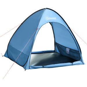 Outsunny Tenda da Spiaggia per 2-3 Persone in Poliestere, PE e Acciaio con Tasche Portaoggetti, 150x115x110 cm