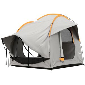 Outsunny Tenda per Auto Impermeabile a 3 Porte in Poliestere, PE e Fibra di Vetro, 239x210x210 cm, Grigio e Arancione