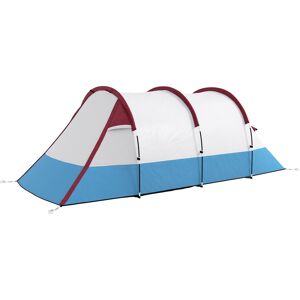 Outsunny Tenda da Campeggio Impermeabile con 2 Aree e 3 Ingressi, in Poliestere e Fibra di Vetro, 420x200x150 cm, Rosso