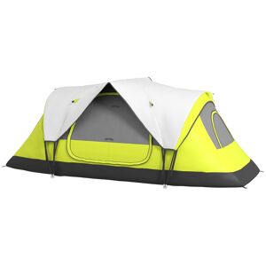 Outsunny Tenda da Campeggio 6-8 Persone con 2 Spazi Separati, in Poliestere e Fibra di Vetro, 450x215Px180 cm, Verde