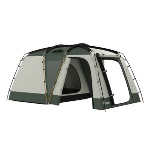 Outsunny Tenda da Campeggio 5 Posti Impermeabile con Zona Notte e Zona Giorno, in Poliestere, 460x300x200 cm, Verde