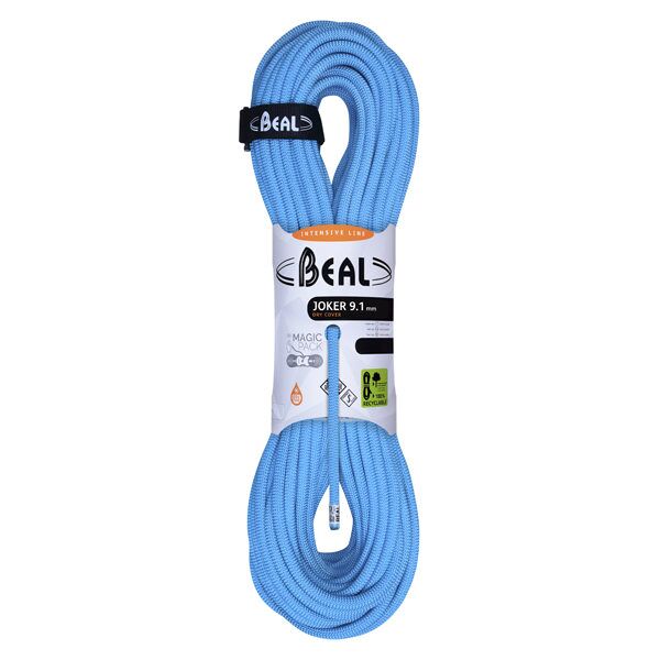 beal joker 9,1 mm dry cover - corda singola/mezza/gemella blue 70 m