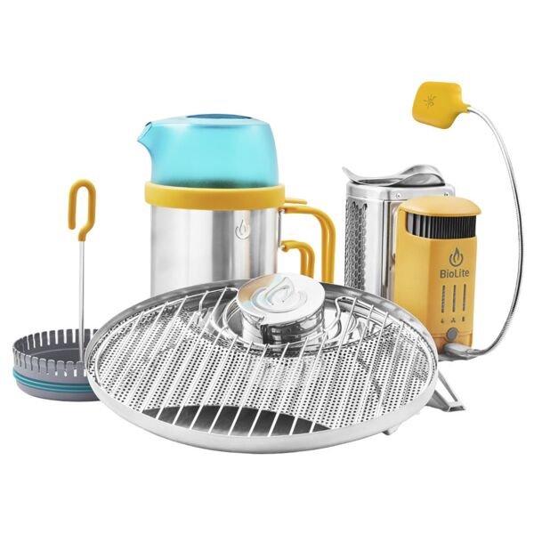 biolite campstove complete cook kit - fornello e stoviglie da campeggio yellow/grey/azure