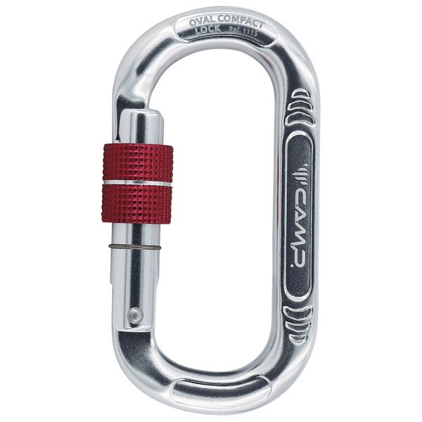 c.a.m.p. oval compact lock - moschettone metal/red