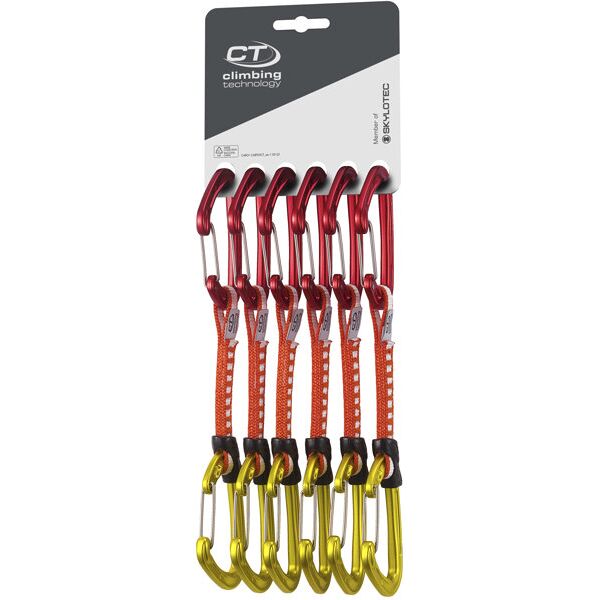 climbing technology fly-weight evo 12cm pack 6pz - set rinvii red/yellow