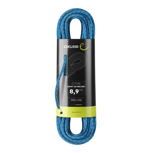 edelrid swift 48 pro dry 8,9 mm - corda singola/mezza/gemella blue 40 m