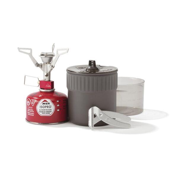msr pocketrocket 2 mini stove kit - fornello e stoviglie per campeggio grey