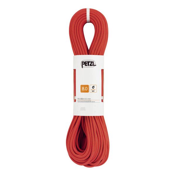 petzl rumba 8,0mm - mezza corda/corda gemella red