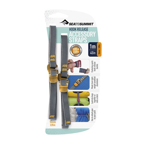 sea to summit accessory strap with hook release - cinghie di compressione orange 10 mm x 1 m
