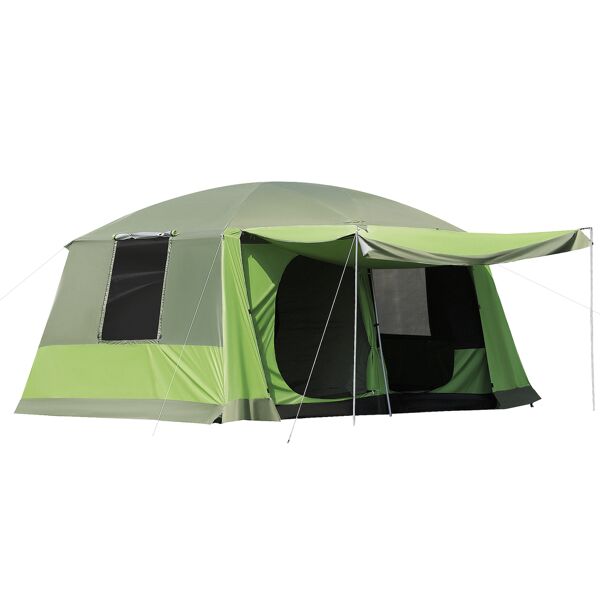 outsunny tenda da campeggio con veranda 8 persone 410×310×225cm