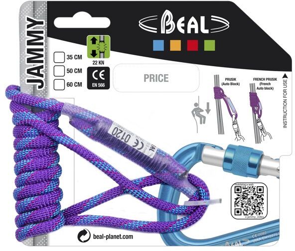 Beal Jammy - cordino ad anello Purple 60 cm