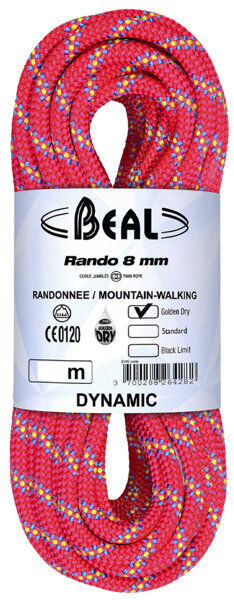 Beal Rando 8 mm Golden Dry - corda gemella Pink 48 m