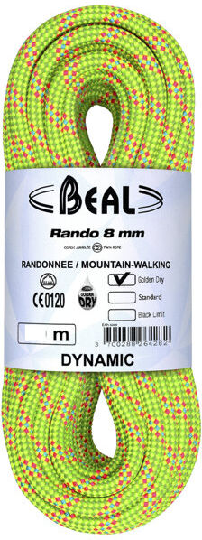 Beal Rando 8 mm Golden Dry - corda gemella Yellow 30 m