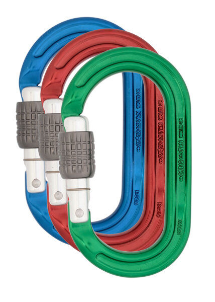 DMM Ultra O Screwgate Colour 3 Pack - set di moschettoni Blue/Red/Green