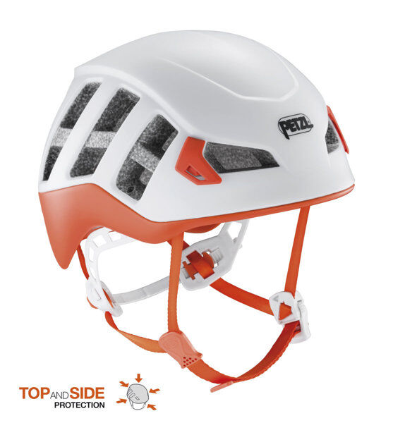 Petzl Meteor - casco arrampicata e scialpinismo White/Orange 53-61 cm