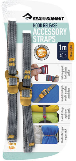 Sea to Summit Accessory Strap with Hook Release - cinghie di compressione Orange 10 mm x 1 m