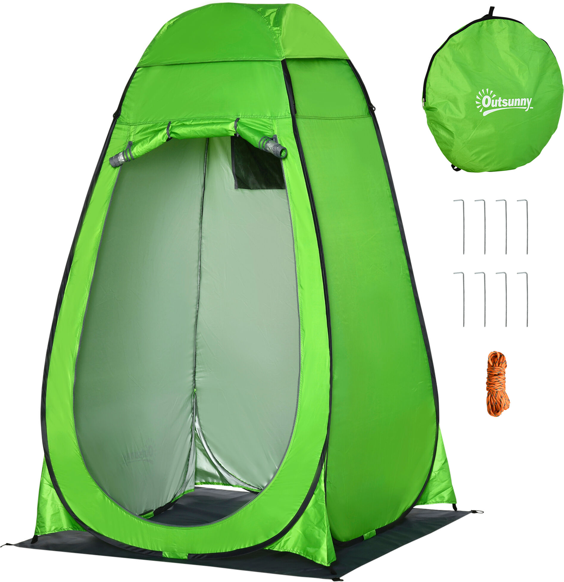 Outsunny Tenda Doccia da Campeggio con Borsa per Trasporto e Tasca  Portaoggetti 122x122x213cm, Verde