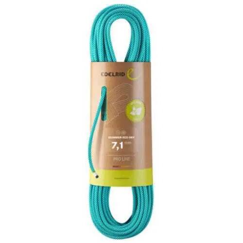 Edelrid Corde alpinismo / arrampicata skimmer eco dry 7,1mm, mezza corda superleggera 60 mt azzurro