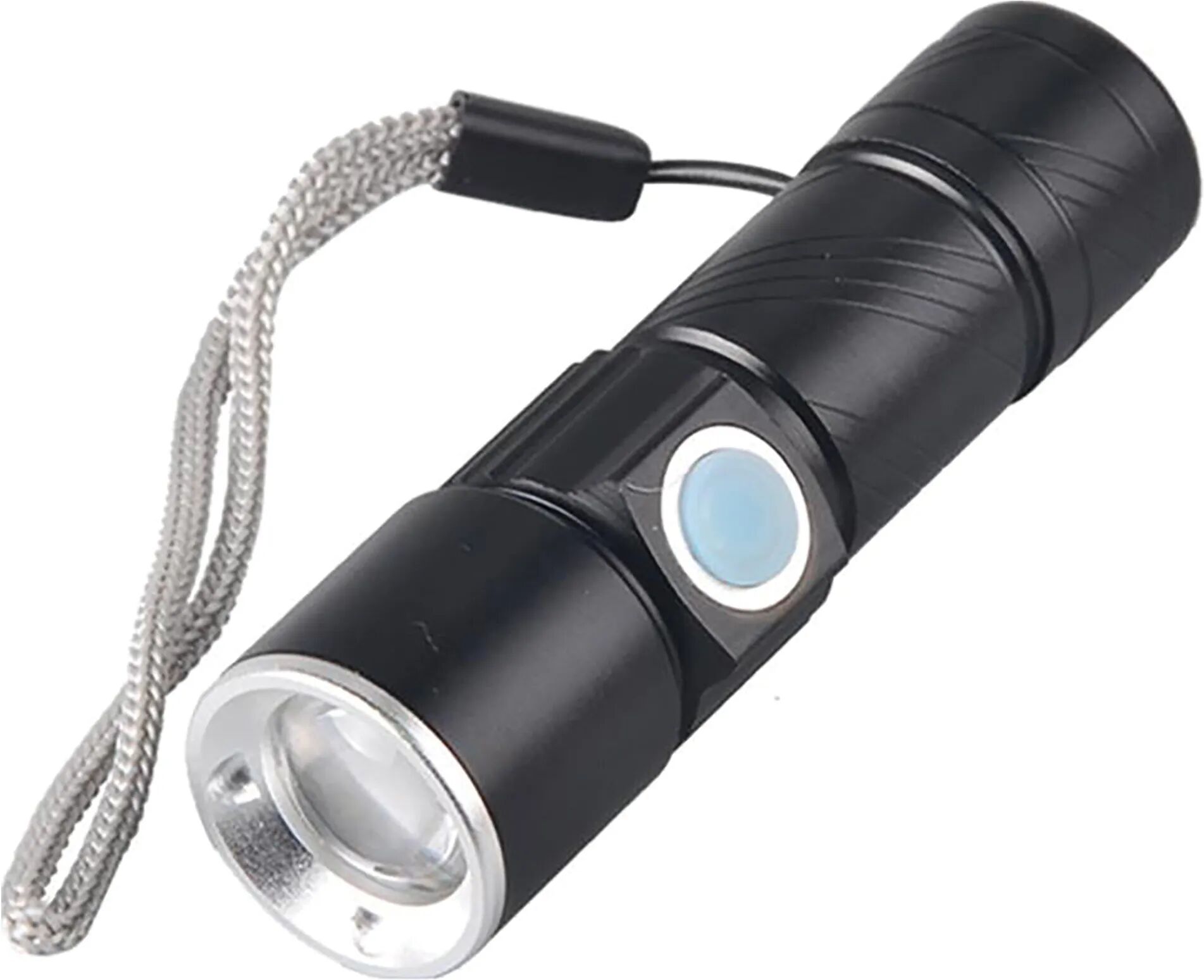 Tecnomat TORCIA LED RICARICABILE FINO A 200 lumen CON ZOOM IN ALLUMINIO CON USB IP55