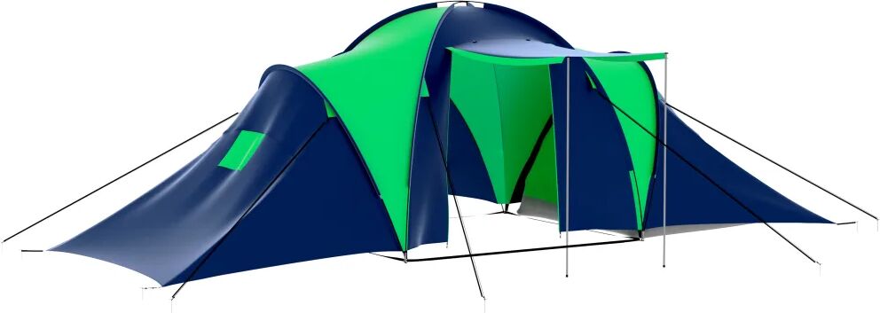 vidaXL Tent 9-persoons polyester blauw en groen