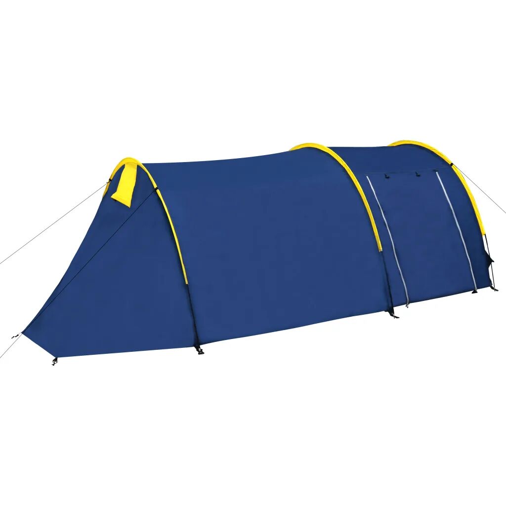 vidaXL Tent voor 4 personen marineblauw / geel