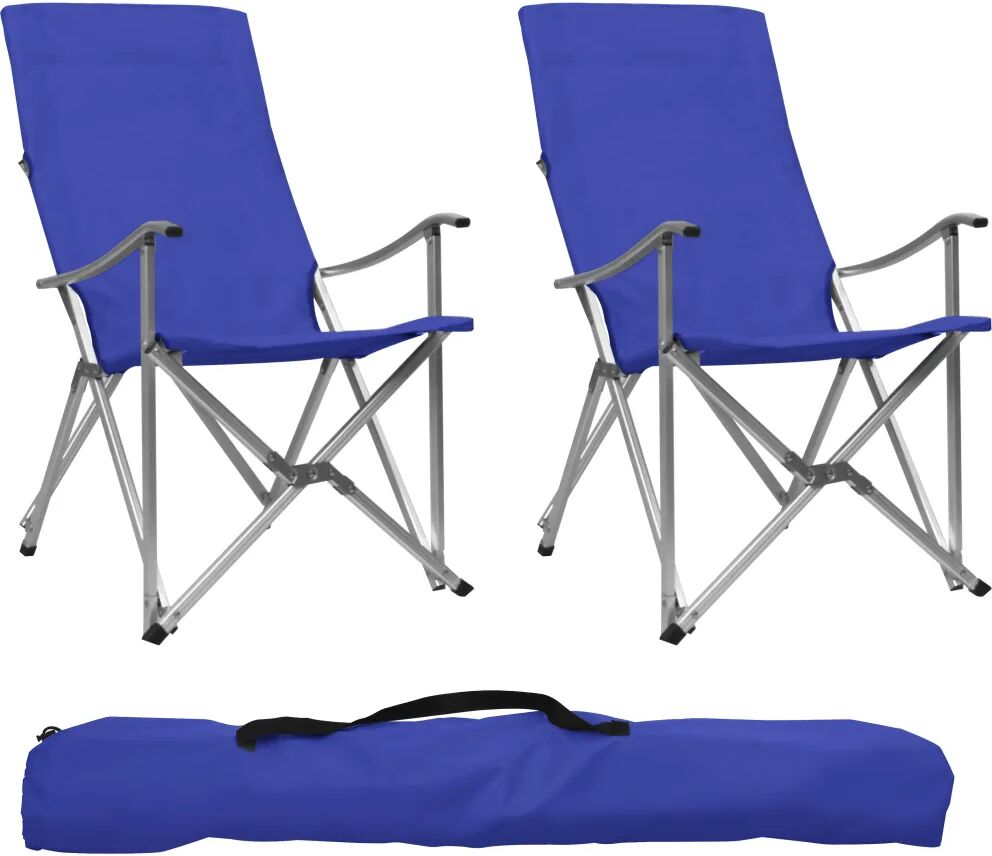 vidaXL Campingstoelen inklapbaar 2 st blauw