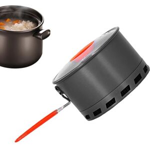 Fellflying Campingpot, Campingkookpot   Lichtgewicht potten met antiaanbaklaag Compacte kampeerpotten   Lichtgewicht antiaanbakpannen, draagbare multifunctionele pot voor vissen, backpacken