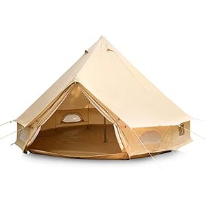 VejiA Piramidetent Tent Outdoor Familie Camping Bell Tent met Kachelgat Camping Piramidetent in grondzeil, Camping, Glamping, Festival, Luxe