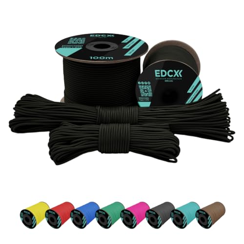 EdcX 2 mm Nylon Paracord 275 (50 en 100 m)– 100% Nylon touw, 3-Strengs koord, Nylon koord 2 mm in vele kleuren (Army Green, 50 m)