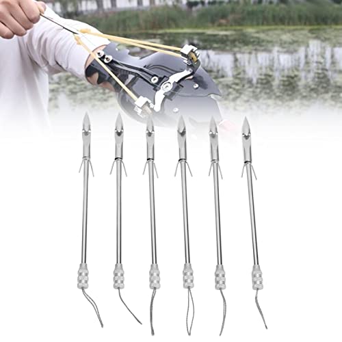 CaCaCook Vissen Katapult Pijl, 6 Stuks Aluminium Boog Vissen Broadheads voor Vissen Schieten Jacht