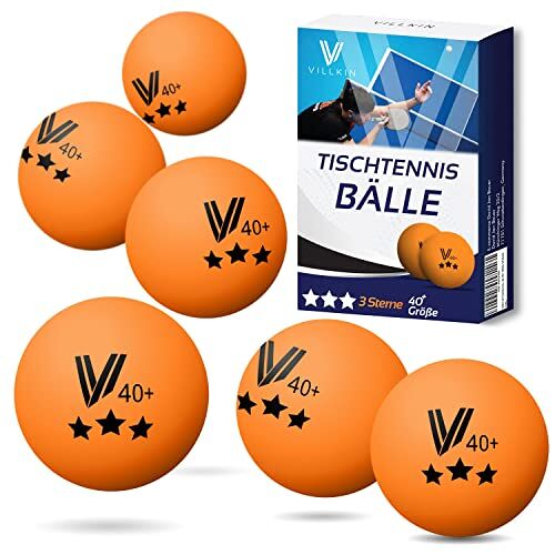 Villkin Tafeltennisballen, 24 stuks pingpongballen, duurzame tafeltennisbal, 40 mm, tafeltennisballen voor vrije tijd en wedstrijd, tafeltennisballen (oranje, 24 stuks)