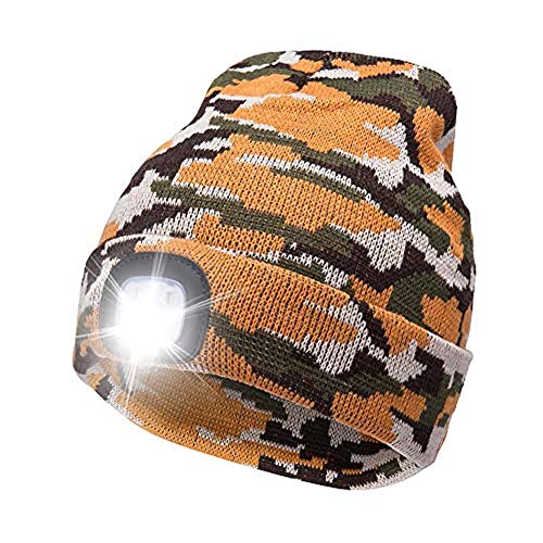 HCHGJKN -koplampen Unisex Winter Hoeden LED Light-up koplamp Hoeden Soft Gebreide Warm Beanie Headlight Hoeden for vrouwen jacht Camping Klimmen (Color : B)