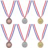 Didiseaon 6 Stuks Medailles Gouden Medailles Met Nekband 2. 5 Marathonprijzen Voor Sport Hardlopen Tennis Voetbalcompetitieprijzen (Goud Zilver En Brons 2 Elk)