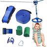 BUBBLEBAY Slackline set met kabelhaspel, 15 m, Ninja slackline met katrollen, accessoires voor Ninja parcours