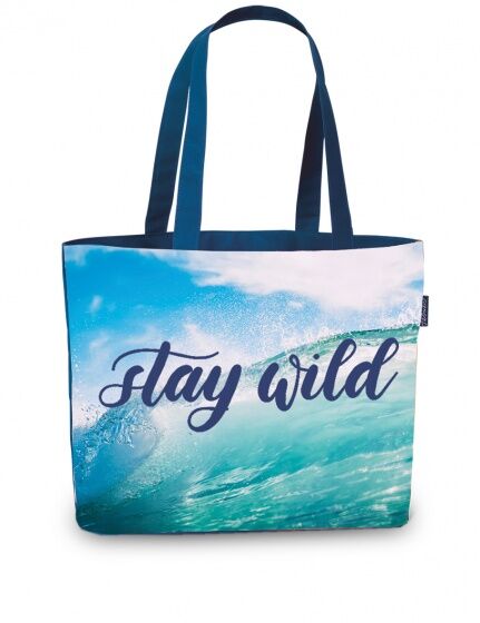 Fabrizio strandtas 24 liter Stay Wild blauw - Blauw