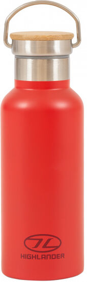 Highlander thermosfles Campsite 500 ml bamboe/RVS rood - Rood