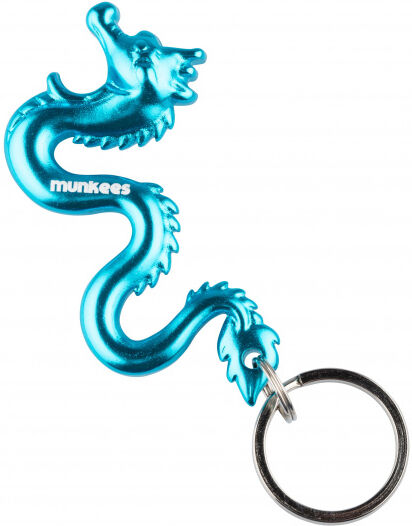 Munkees flesopener 3D Draak blauw staal 7 cm - Blauw