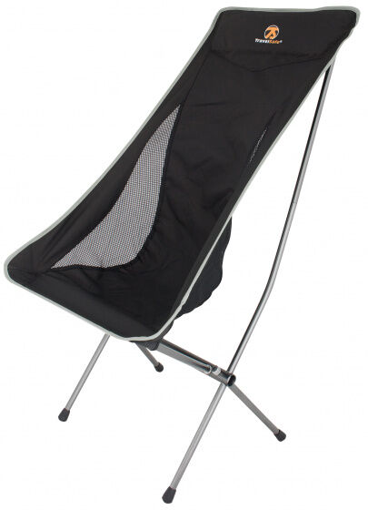 TravelSafe campingstoel York 53 x 36 x 100 cm aluminium zwart - Zwart