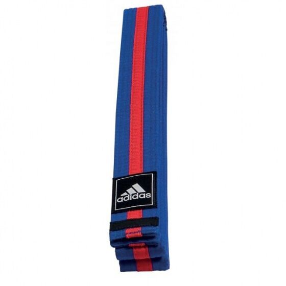 adidas Taekwondoband Poomsae blauw/rode streep - Blauw