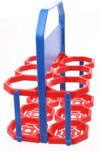 Roto bidonhouder 6 bidons rood/blauw - Rood,Blauw